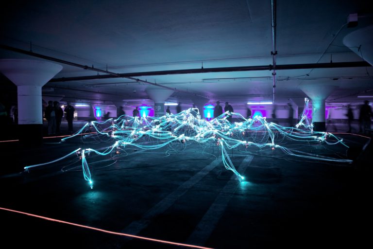 Lights in an underground carpark